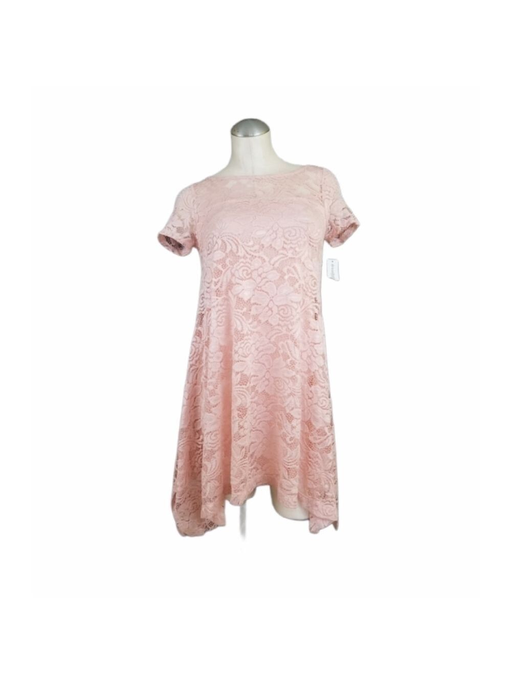 3/$25 Roz & Ali PXS Pink Asymmetrical Lace Dress